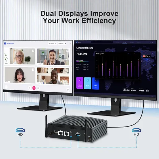 Mini ordenador Industrial sin ventilador para Intel Core I3 7167u, 6 puertos LAN, cortafuegos, enrutador Pfsense, Mini ordenador