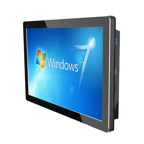 Fábrica 15.6 / 17 / 15 pulgadas IP65 impermeable pared incrustado verdadero plano capacitivo Pcap Touch 2K HD Panel de pantalla computadora IPS PC sin ventilador